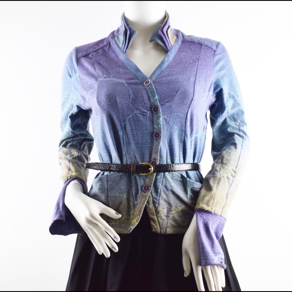 Vintage Women Size 26 Multicolored Long Sleeve
